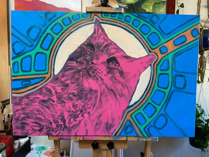 Painting of Pringle the Cat